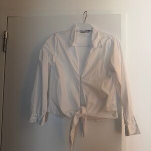 Faithfull the Brand White Button-Up Shirt with Collar
